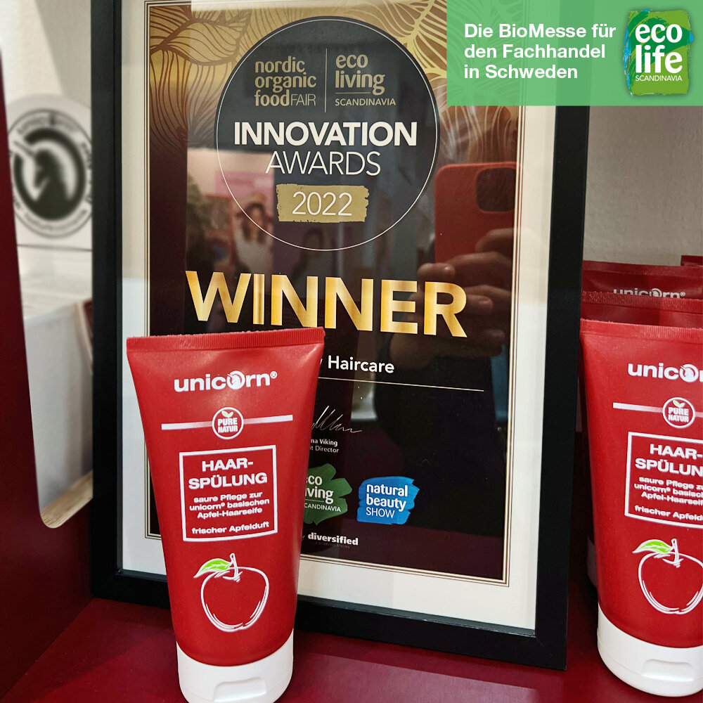 Innovation Awards #winner „Best New Haircare“ auf der ecolivingscandi in Schweden - 